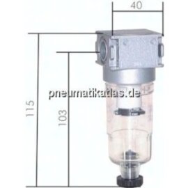 F 018 MULTIFIX Filter, G 1/8", Baur. 0, mit Polycarbonatbehälter