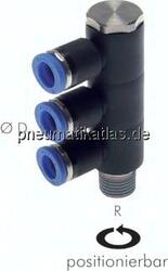 IQSLV3 144 Steck-Mehrfachverteiler, 3-fach R 1/4"-4mm, IQS-Standard