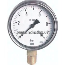 MS -115100 CR Manometer senkrecht (CrNi/Ms), 100mm, -1 bis 15 bar