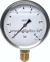 MS 25100 GLY CRE Glycerin-Manometer senkrecht (CrNi/Ms),100mm, 0 - 25 bar