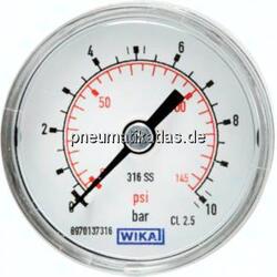 MW 450 ES ES-Manometer waagerecht, 50mm, 0 - 4 bar, G 1/4"