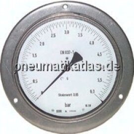 MWF 10160 Feinmess-Manometer waagerecht, 160mm, 0 - 10 bar