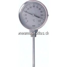 TS 200160160 Bimetallthermometer, senk-recht D160/0 - 200°C/160mm