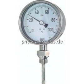 TS 400100160 ES Bimetallthermometer, senk-recht D100/0 - 400°C/160mm