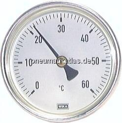 TW 6063100 AL Bimetallthermometer, waage-recht D63/0 - 60°C/100mm