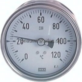 TW 8063100 ES Bimetallthermometer, waage-recht D63/0 - 80°C/100mm
