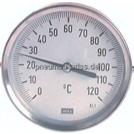 TW 250160100 Bimetallthermometer, waage-recht D160/0 - 250°C/100mm