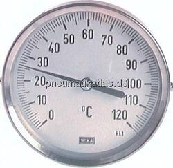 TWT 160100100 ES Bimetallthermometer, waage-recht D100/0 bis +160°C/100mm