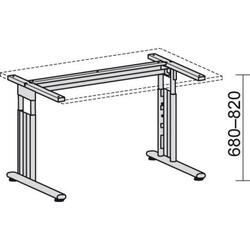 Schreibtisch C-Fuß Nußbau1600x800/,680-820