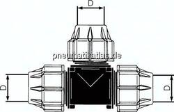 18040-75 PEX-Rohrverschraubung, T-Stück, PP, 75 mm