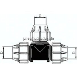 18040-32 PEX-Rohrverschraubung, T-Stück, PP, 32 mm