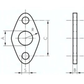 BFL 8/10 Flanschbefestigung f. 8 und 10mm ISO 6431-Zylinder, Stahl verzinkt