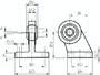TF 100 ISO 15552-90°-Laschenschwenk-befestigung 100 mm, Stahl / GGG