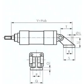 TH 32 ISO 15552-90°-Schwenkbefesti-gung 32 mm, Aluminium