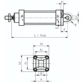 TQ 160 ISO 15552-Gabelschwenkbefesti-gung 160 mm, Aluminium