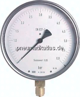 MSF 400160 Feinmess-Manometer senkrecht, 160mm, 0 - 400 bar