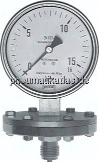 MSP 400100MB ES ES-Plattenfeder-Manometer senkrecht, 100mm, 0 - 400 mbar bar