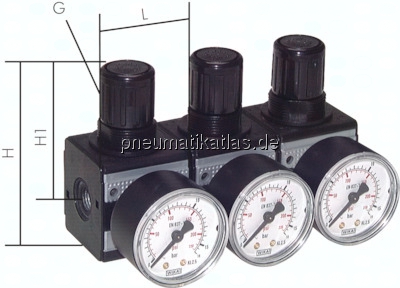 RB 12-3 MULTIFIX Druckregler, Reihen-mont. (Baureihe 2), G 1/2