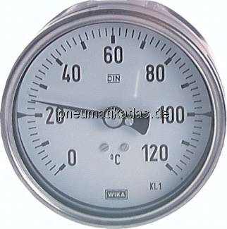 TW 10063100 ES Bimetallthermometer, waage-recht D63/0 - 100°C/100mm