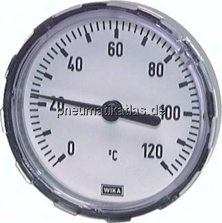TW 1208060 KU Bimetallthermometer, waage-recht D80/0 - 120°C/60mm