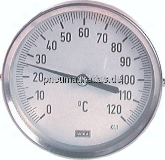 TW 300160200 Bimetallthermometer, waage-recht D160/0 - 300°C/200mm
