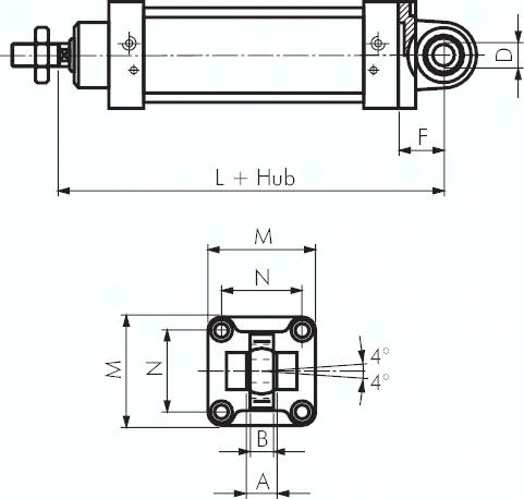 TE 80 ISO15552-Laschenschwenkbe-festigung (sphär) 80mm Stahl brüniert